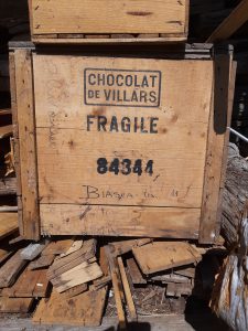 Cassa di legno "Chocolat de Villars" a Germanionico